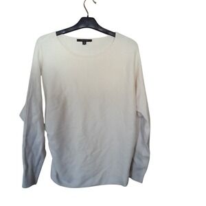 Cyrus Womens Cream Textured Knit Dolman Sleeve Scoop Neck Sweater Size S